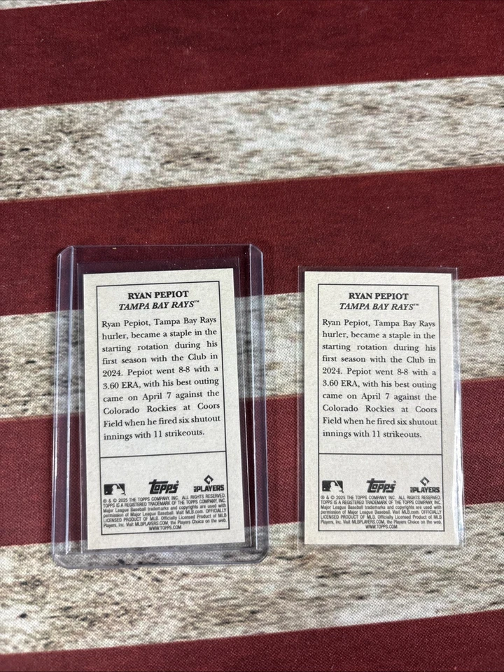 2025 Topps T205 Ryan Pepiot Gold Leaf SSP Tampa Bay Rays - Image 2 of 2