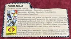 Vintage 1986 Gi Joe STORM SHADOW file card only
