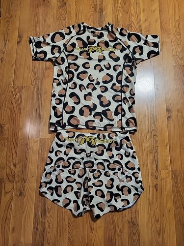 FIGHT READY CHEETAH PRINT GRAPPLING OUTFIT 36"-38" WAIST Shorts 2X TOP - Picture 7 of 7