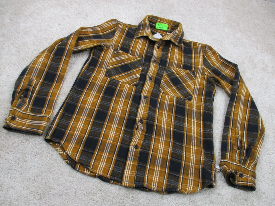 Camisa Altamont Hombres Pequeña Marrón Azul Franela Binaria Cuadros Algodón Informal Abotonada Foto 2 de 4