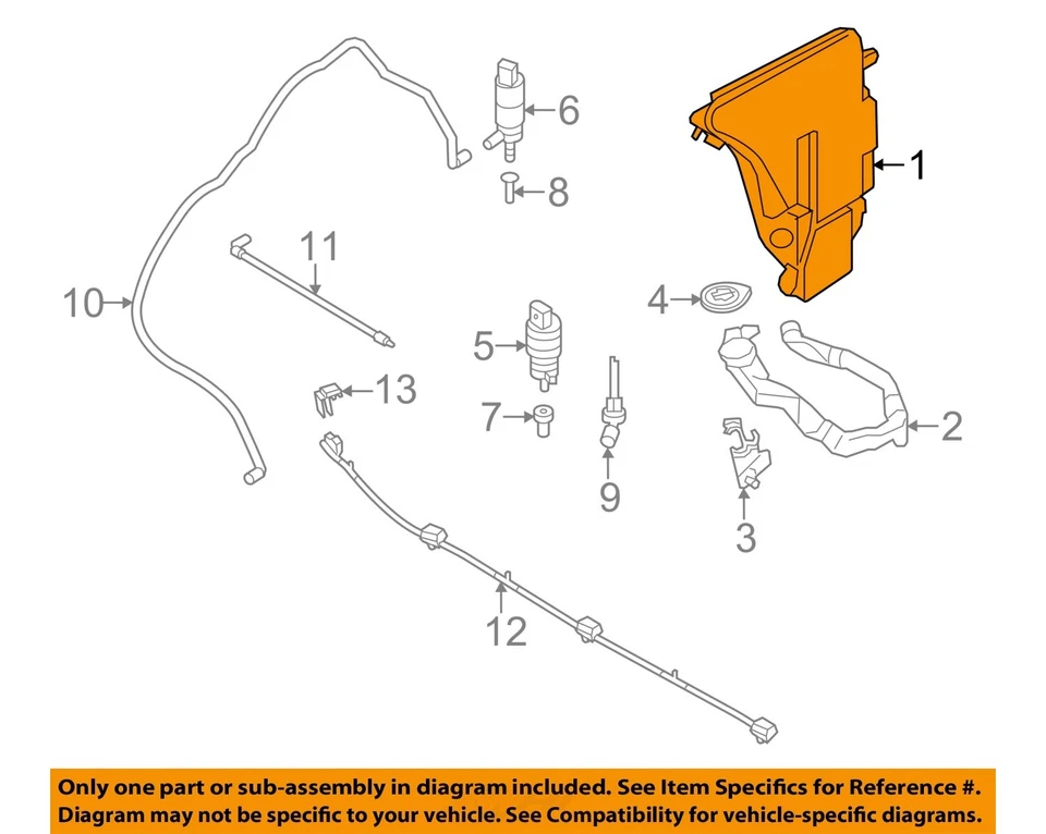 Depósito de líquido de lavadora usado se adapta a: BMW 650I 2013 con arandelas de faros grado A Foto 3 de 4