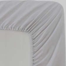 One 1 Fitted Sheet - 650 TC Cotton Silver Solid - Elasticated Deep Pocket
