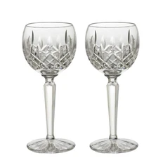 Set Of 2 Waterford Crystal Lismore Hock Wine Glasses , 6 Ounce