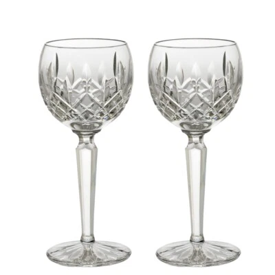 Set Of 2 Waterford Crystal Lismore Hock Wine Glasses , 6 Ounce