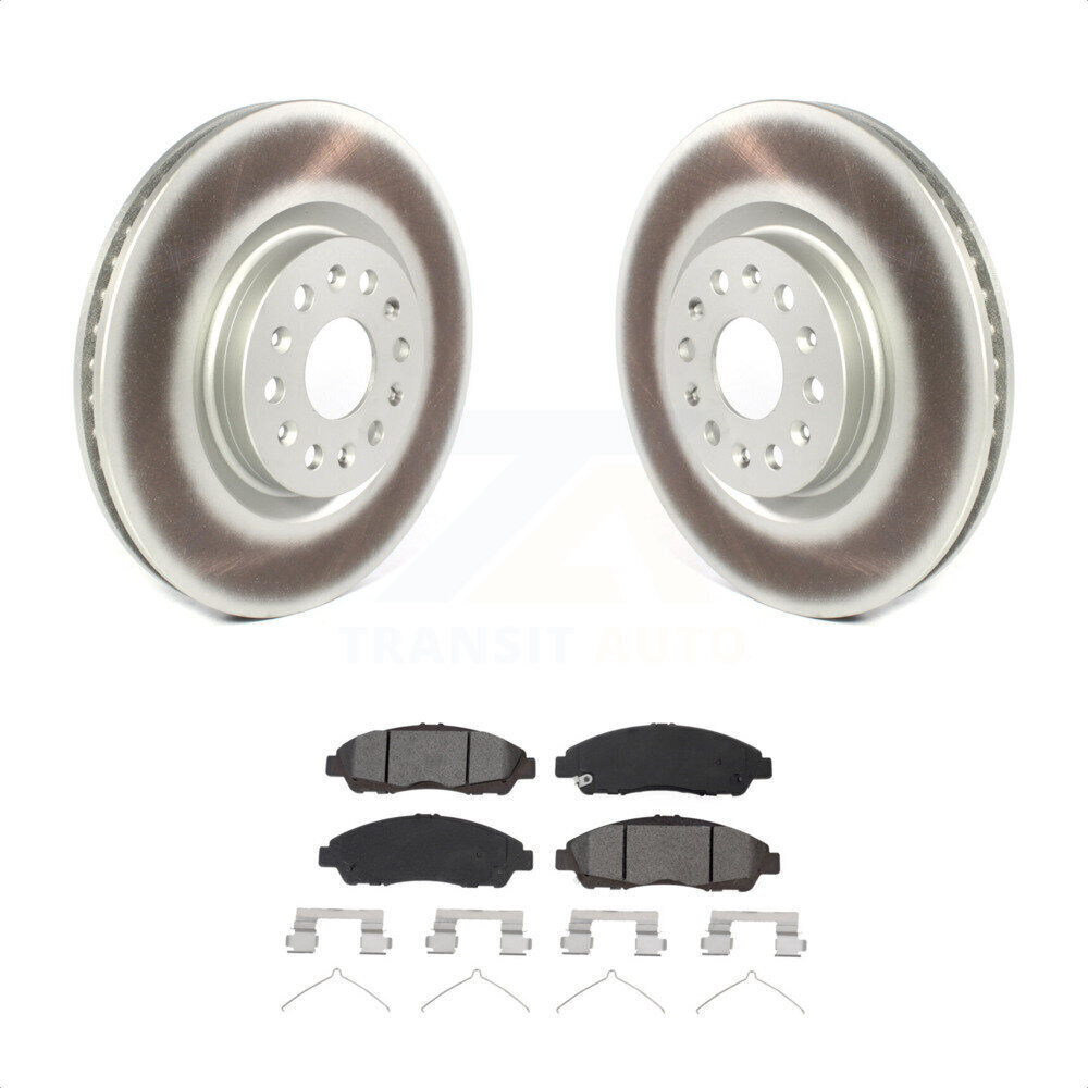 [Front] Coated Brake Rotors SemiMetallic Pad Kit For Cadillac XT5
