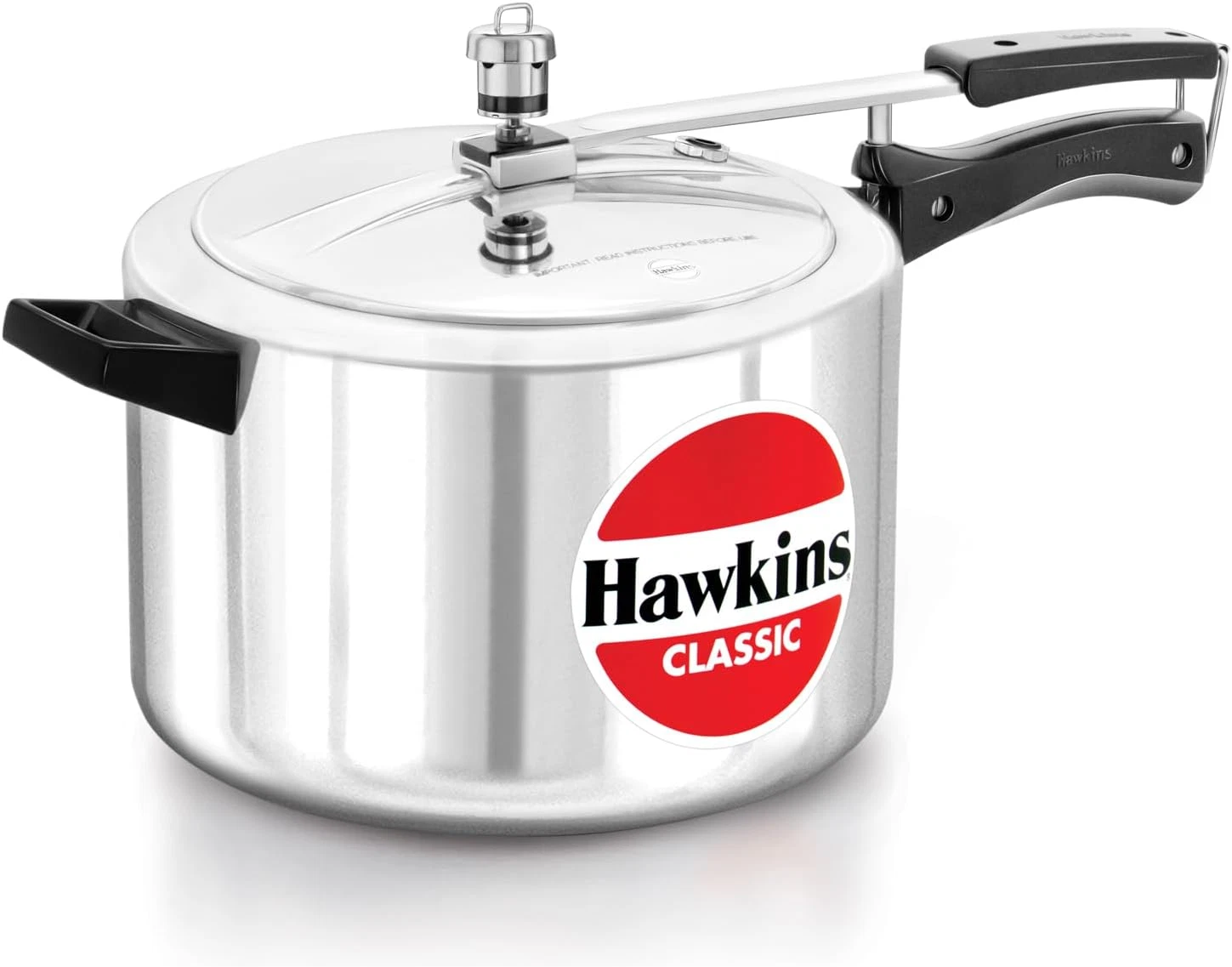 Classic 8L Aluminium Pressure Cooker - Wide Design, Silver Finish (CL8W)