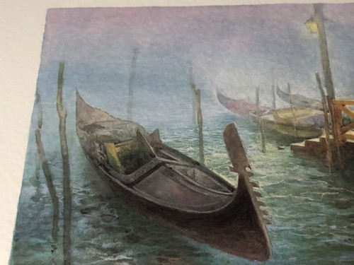 F. Neri Laguna Con Gondola Hand Signed Lithograph Print Venice Italy Framed - Picture 3 of 9