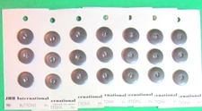 (21) VINTAGE JHB 5/8" SILVER METAL BUTTONS 7-CARD LOT NOS MADE IN CANADA-X47