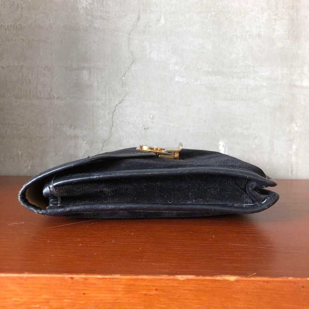 バッグ Celine Vintage Clutch Bag Black Leather CELINE Vintage 1990 Black Leather Clutch Bag / Beauty Case