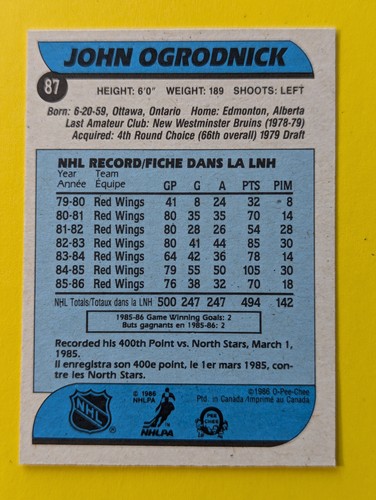 1986-87 O-Pee-Chee NHL Hockey Cards OPC U-Pick 1 - 126 Complete your Set. - Picture 263 of 371