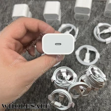 100X Lot 20W PD Fast Charger For iPhone 14/13/11/16/15 USB Type C Adapter Cable