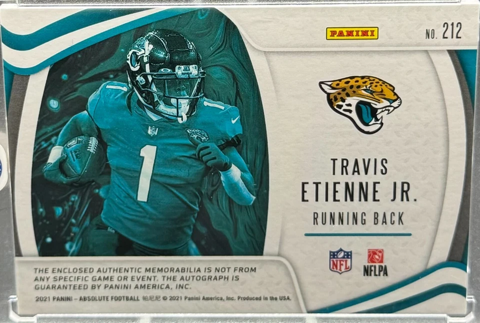 2021 Panini Absolute TRAVIS ETIENNE JR. Rookie Premiere Patch Auto #87/99 - Image 2 of 2