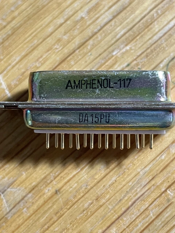 Two (2) AMPHENOL-117  DB15 MALE 15-Pin D-SUB, DA15PU PCB Mount - Image 2 of 2
