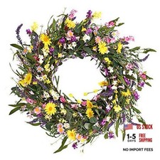 Spring Wreath 24 Inch Summer Wreaths for Front Door Artificial Flower Wreath