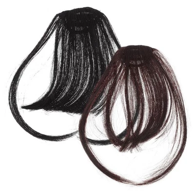 2 Pcs Postiche Pour Femmes Frange Clip Pince À Extensions De Cheveux - Photo 1/4