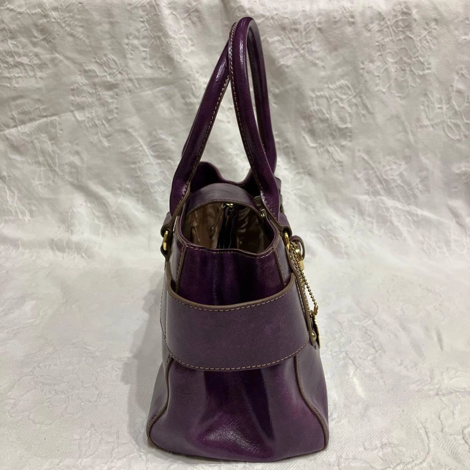 Le Basiques Du Sac Handbag Tote Bag Purse Faux Leather in Purple USED Good Cond - Image 4 of 4
