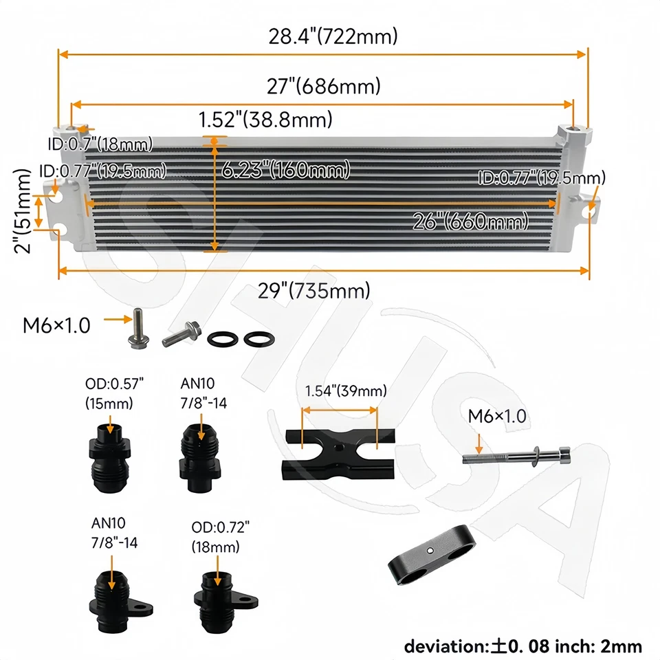Aluminum Oil Cooler+Line Kits for 2015-2020 BMW M3 M4 M2 S55 F80,F82 F83 F87 F8X - Image 3 of 4