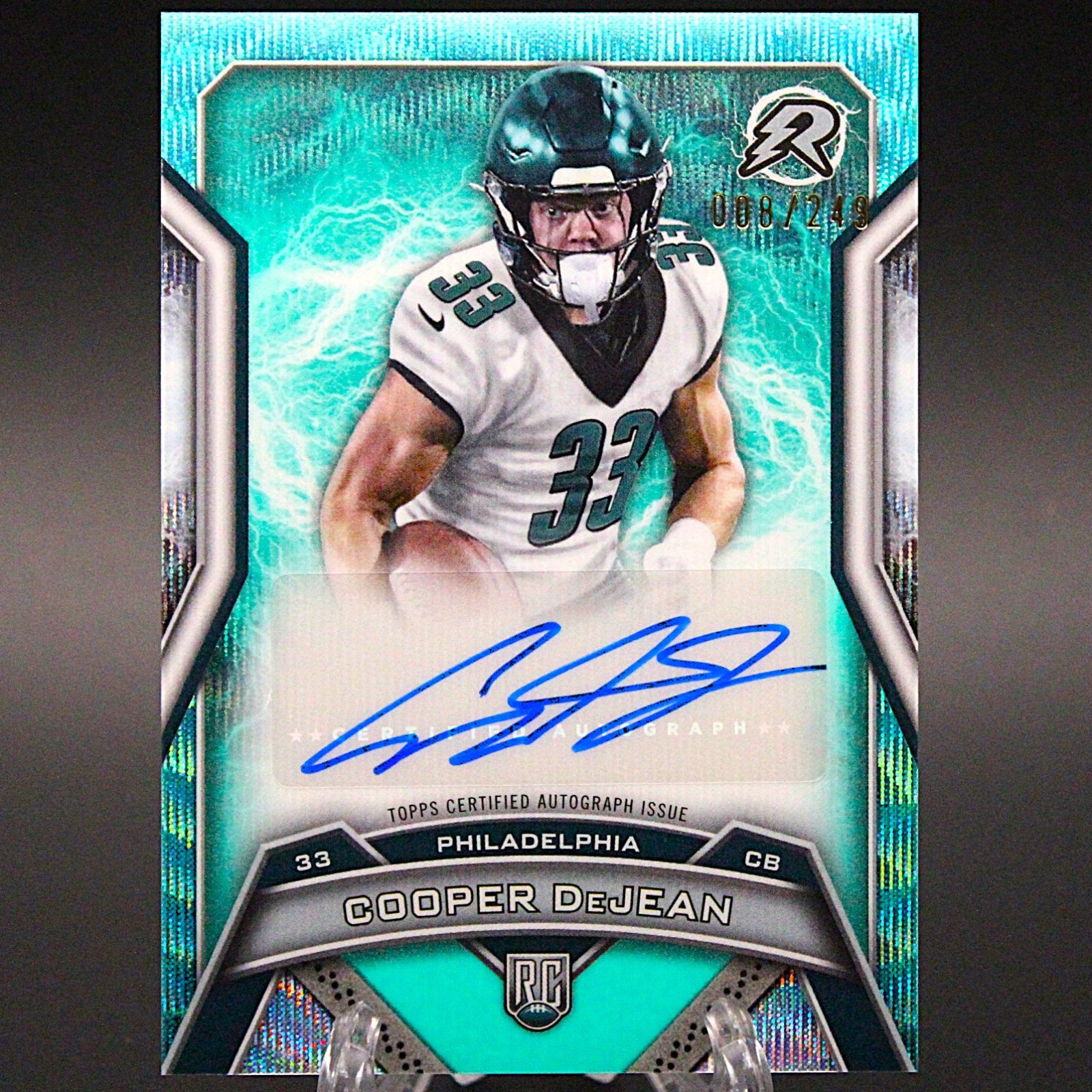 🦅🏈💎2024 Topps Resurgence COOPER DEJEAN RC Signatures Aqua Refractor /249💎🏈