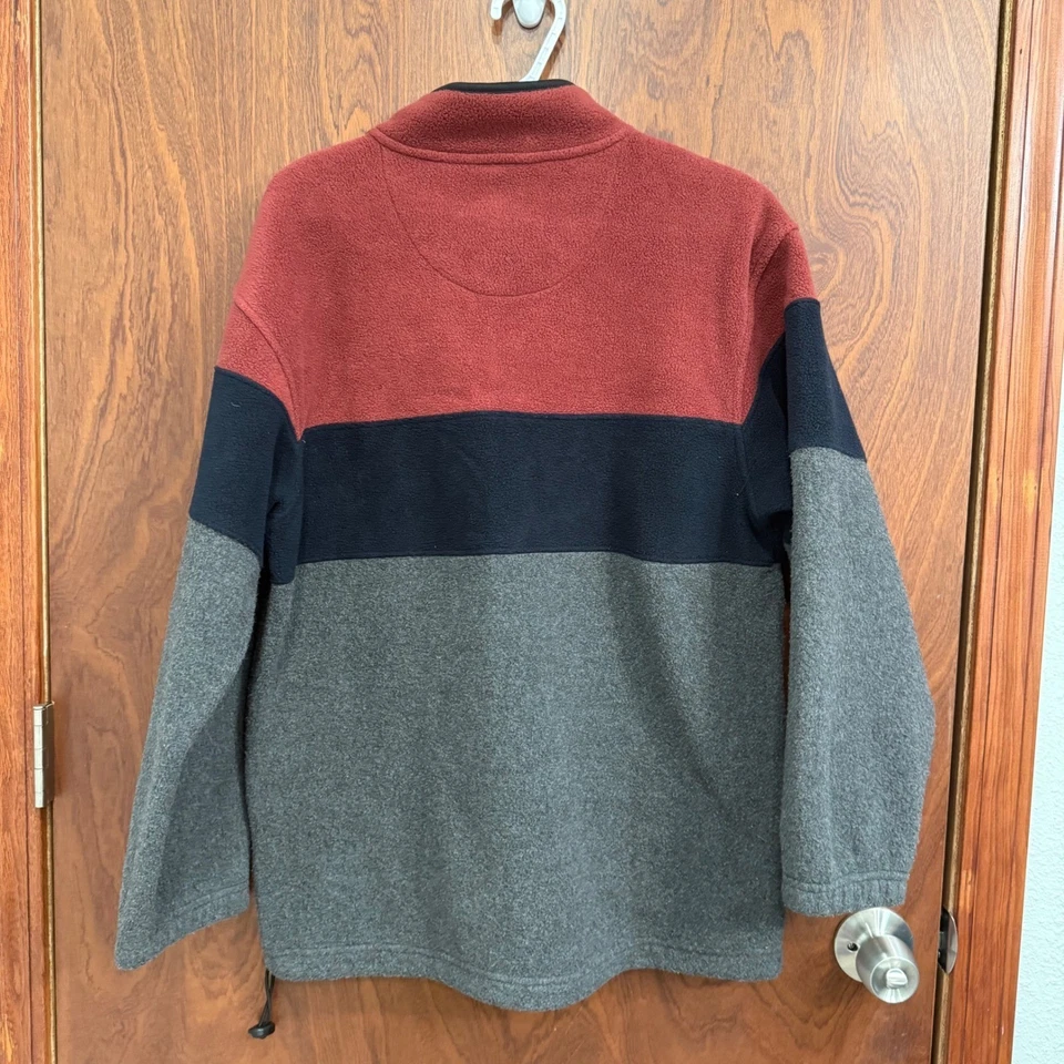 IZOD Performance Fleece Pullover Sweater Youth Large (14/16) Red Navy Gray - Image 2 of 4