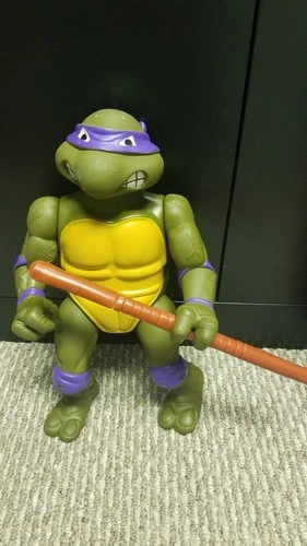 Original Vintage 1989 Playmates TMNT Ninja Turtle Donatello  13" Figure W/ Staff