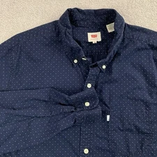 Levi’s Blue Pokadot Button Down Long Sleeve Shirt Men’s Size XL