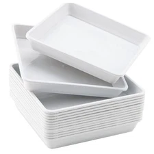  15 PCS 11.4 x 11.4 Inch Square Plant Saucer, Plastic 11.4 Inch 15 Pcs White