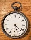 RARE LARGE AND HEAVY SILVER WALTHAM HUNTER POCKET WATCH ANTIQUE