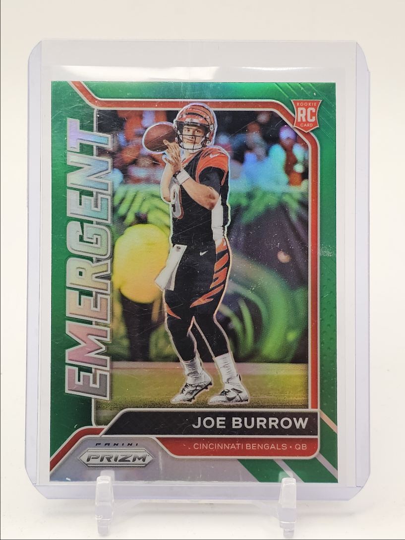 JOE BURROW 2020 PANINI PRIZM EMERGENT ROOKIE GREEN BENGALS RC Q0465