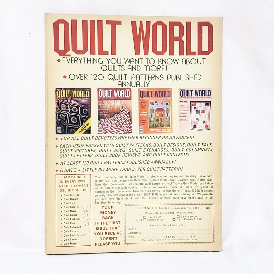 Quilt World Magazine June 1979 Garden Blocks Love Baltimore Bachelors Puzzle - Image 2 of 4