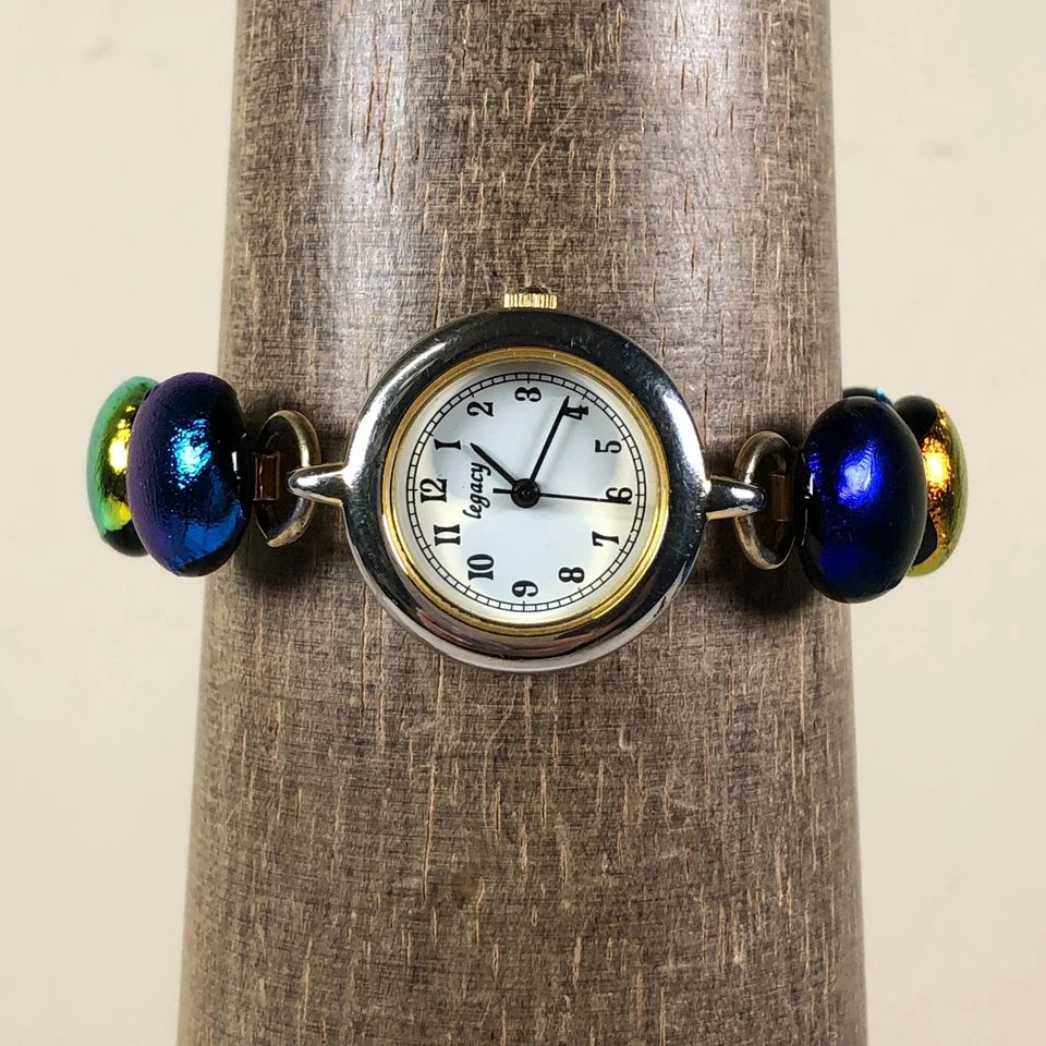 Legacy Women Dress Multicolor Crystals Bracelet Quartz Analog 25mm  Watch 6 1/4" - Image 2 of 4