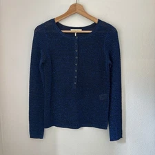 Maje Myrtille Metallic Henley Lurex Jumper Sweater Sz Small