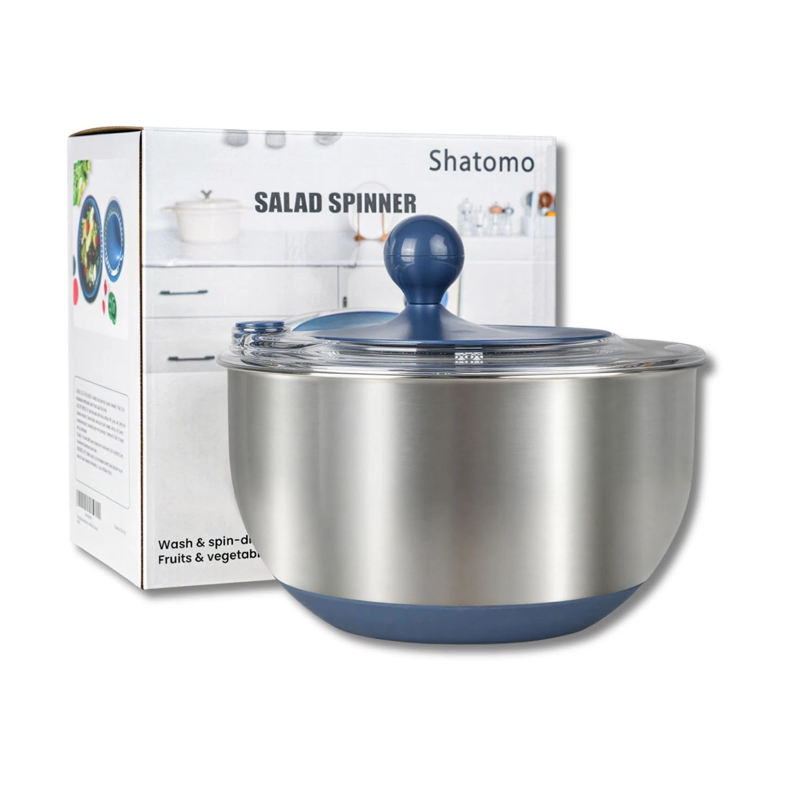 Stainless Steel Salad Spinner, 5.3 Qt Lettuce Spinner with Non-Slip Base, Dra...
Opens in a new wind