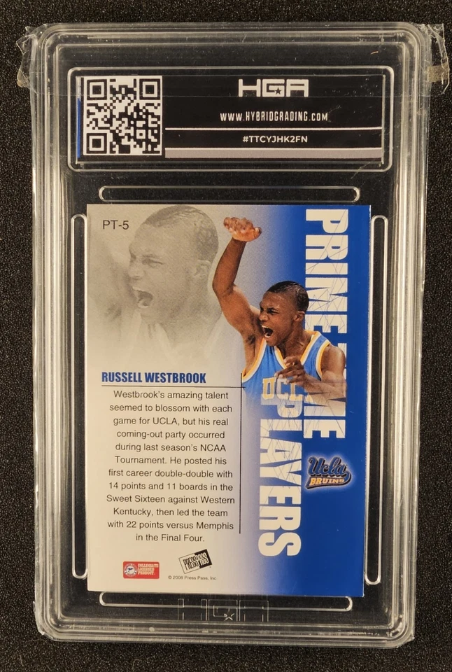 Russell Westbrook PRC UCLA 2008 Press Pass Prime Time Players #PT-5 HGA 9.0 ESTADO PERFEITO - Imagem 2 de 4