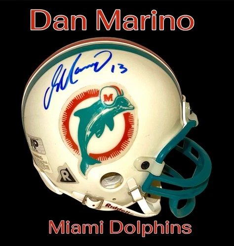 DAN MARINO AUTOGRAPHED SIGNED MIAMI DOLPHINS THROWBACK MINI HELMET wAP/COA