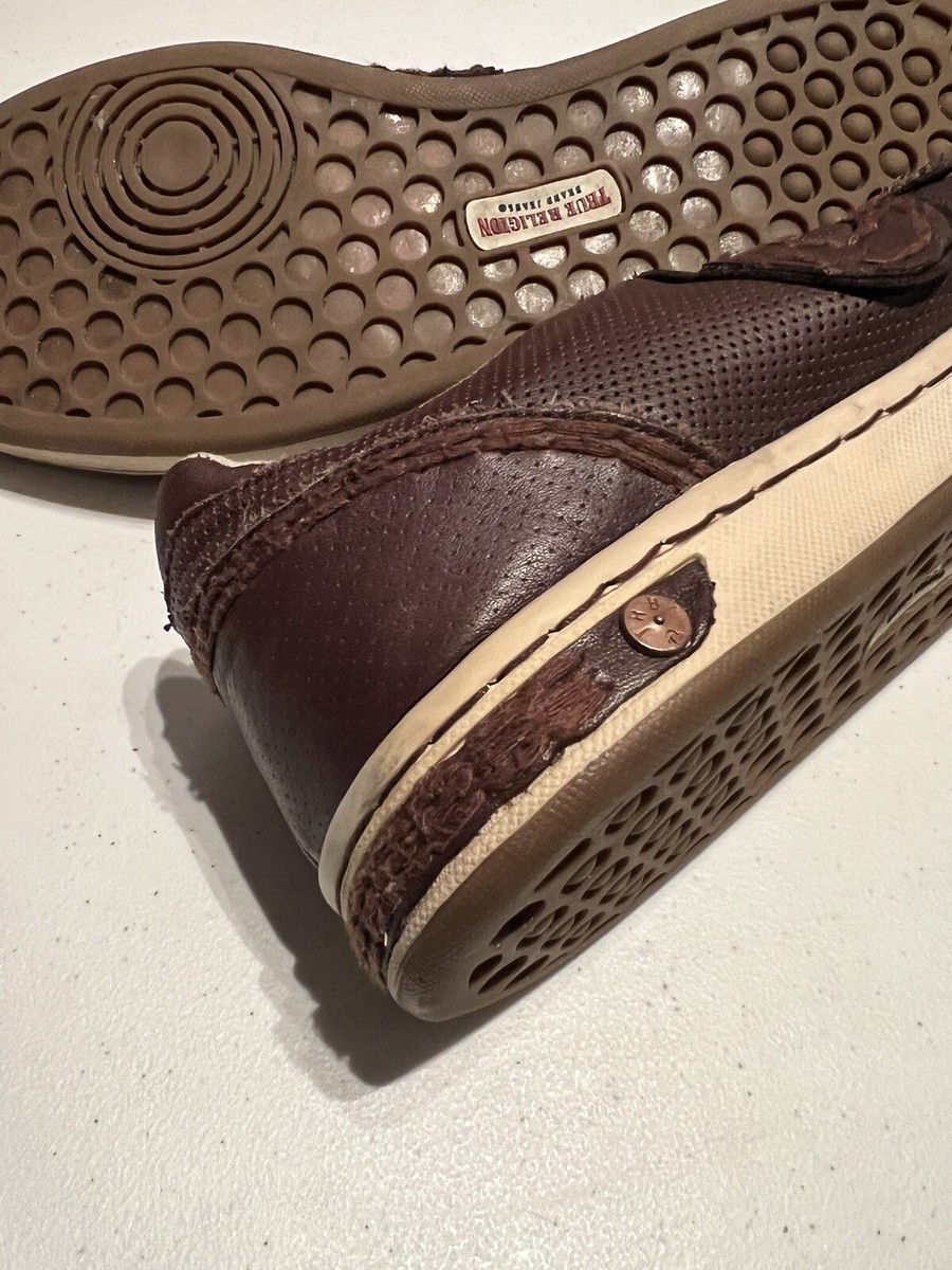 True Religion Carson Shoes Low Top Perforated Brown Leather  display picture 3