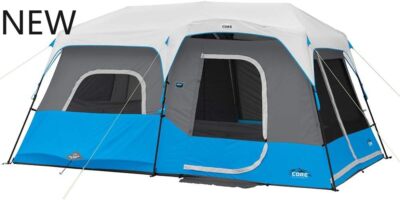 CORE Instant Cabin Tents with LED Lights, Family Multi Room Lighted Pop Up Tents
