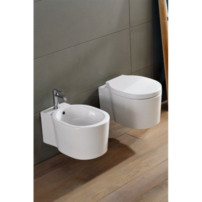 Paar Sanitär Vase + Bidet Hänge Clean Flush Bucket Keramik weiß