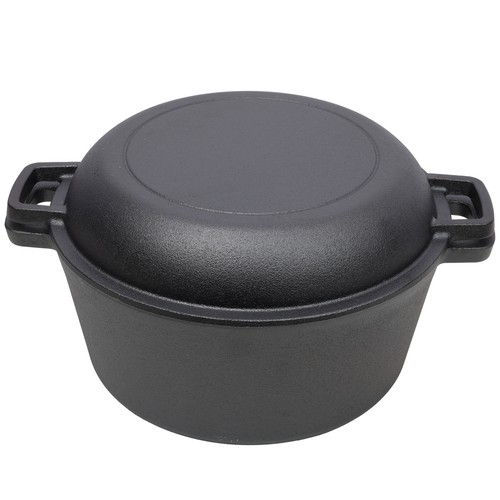 Pre-Seasoned Cast Iron Dutch Oven, Outdoor Camping Deep Pot, 5 Quart - 第 3/23 張圖片
