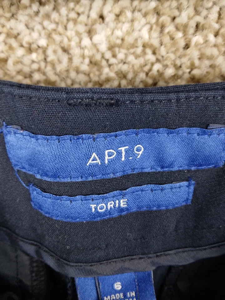 Apt.9 Torie платье брюки женщин 6 темно-синий заниженной прямой ноги профессиональный - Изображение 3 из 4