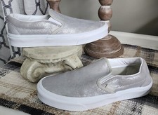 Vans Off The Wall Classic Slip On Womens Size 8  Metallic Gray