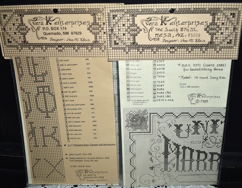 Vintage Lot of 12 Cross Stitch Charts Lavender Lace Black Swan Samplers Angels - Picture 9 of 14
