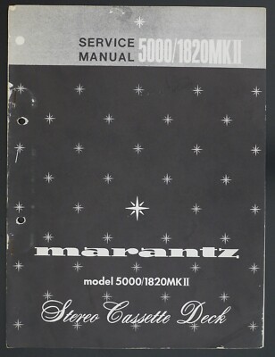 Original Marantz 5000/1820MKII Cassette Deck Service-Manual/Diagram/Parts o124