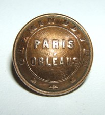 BOUTON DORE CHEMIN DE FER PARIS ORLEANS - 15 mm - 