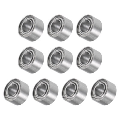 Deep Groove Ball Bearings (R133ZZ, 3/32 x 3/16 x 3/32'') 10Pcs, Chromium Steel