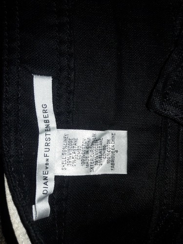 DIANE von FURSTENBERG DVF Black Linen blend belted Pencil Skirt Sz 4 rightzipper - Picture 12 of 12