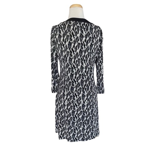 NICOLE MILLER Women’s Black Dress Sz L/G 3/4 Sleeve Beaded Neckline - Picture 2 of 3