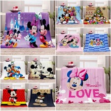 Disney Cartoon Mickey Minnie Mouse Fleece Blanket Throw Flannel Sofa Bedding UK