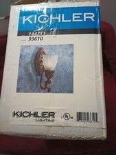 Kichler Vanity Light W/Medici Gold Finish Etched Glass W/ Amber Accent...