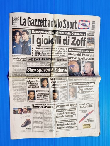 Gazzetta Dello Sport 8 Septembre 1999 - Inzaghi, Vieri, Cagliari, Oliveira, Gigi Riva