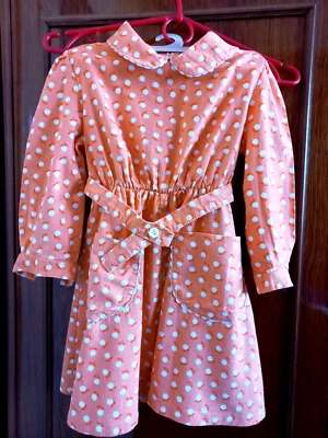 Robe vintage soviétique en flanelle pour fille de 4 à 5 ans d'URSS neuve - Photo 1/4
